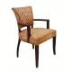 Light Brown SGS ISO Vintage Leather Dining Chairs With Wood Frame