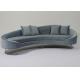 W 260cm Velvet Fabric Sofa Stainless Steel Base Couch For Living Room