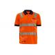 Safety Long Sleeve Polo Work Shirts , Hi Vis Polo Shirts With Reflective Tape