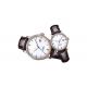 24 Jewels Couple Automatic Watch , Steel Automatic Watch With Genuine Leather Strap