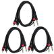 6ft Patch Cable , Audio Link Cable Dual RCA To Dual 1/4 TS Black Cables - 6' Home Series Cord