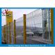 Dark Green Welded Wire Mesh Fencing Panels , Wire Panel Fence Peach Shape Post