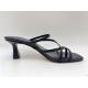 Summer Soft Ladies Slippers Black Womens Open Toe Low Heel Shoes