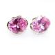 925 Silver Jewelry 8mmx10mm Oval Pink Cubic Zircon Earrings (PSJ0433)