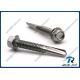 410 Stainless Hex Washer Head Heavy Duty Self Drilling Screws, Tek 5 Point