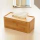 Office Table Bamboo Tissue Box Cover Holds Rectangular Shaped Modern Look