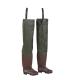 Green Fishing Waders with Adjustable Suspenders and Anti-slip Boots in Sizes 38-46