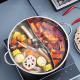 New Design Silver Kitchen Stock Pot Stainless Steel Shabu Shabu Induction Hot Pot With SS Double Ear Handles