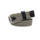 Single Prong Buckle Elastic Woven Fabric Braided Belt Combine With PU Leather For Unisex Junior