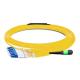 7m (23ft) MTP Female to 6 LC UPC Duplex OS2 9/125 Single Mode Fiber Breakout Cable, 12 Fibers, Type B, Elite, LSZH, Yellow