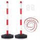 2 Pack 86cm Traffic Delineator Cones With Fillable Base Road Safety Accessories PE Plastic