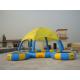 Blue And Yellow 8m Diameter Kids Inflatable Pools With Trampoline UV Protected