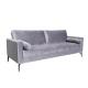 Fabric sofa pure foam padded seat cushion fixed two round arm pillows metal legs