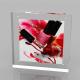 Double-side Display Acrylic Magnetic Photo Frame Square Picture Frame Block for Home Decor and Business Gift Clear Design