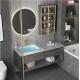 Faucet Included Wash Basin Vanity Cabinet With Mirror And Pop Up Waste