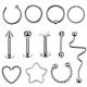 NEW Steel Fashion Circular Bead Rings Horseshoe Eyebrow Tongue Nose Hoop Piercing Labret Ear Cartilage Tragus Jewelry