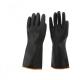 Thickening Black Industrial Rubber Gloves 35Cm Unflocked Flock Lined Rubber Gloves