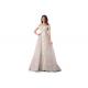Short Sleeve Arabic Evening Dresses For Ladies / Sweetheart Off Shoulder Long Ball Gowns