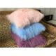 Mongolian fur Pillow Luxurious Dyed Real Long Hair Sheep Fur Throw For home