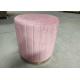 Pink Color Kitchen 43cm High Velvet Round Stool Internal Foam