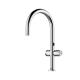 Single Handle Zine High Arc Pull Out Kitchen Faucet 15.4 Inch Polished Surface