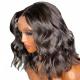 Short Length Light Brown Lace Front Human Hair Ocean Body Wave Bob Wig for Black Women