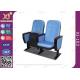 Comfortable conference auditorium chairs , folding lecture hall chair with writing tablet