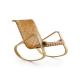 Tanned Leather Dondolo Rocking Easy Chair / Yellow Rustic Rocking Chair