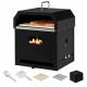 Steel 4 In 1 Outdoor Pizza Oven with 2-Layer Charcoal Firewood Pellets and Pizza Stone