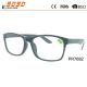 Fashionable unisxe reading glasses with plastic hinge, made of plastic, Power rang : 1.00 to 4.00D