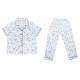 Cute Blue Floral Printed Womens Pyjama Sets / Ladies Nightwear Shorts Set For Autumn