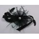 Polyester Dramatic Mesh Black Feather Headpiece CNF022 For Dance Costume