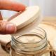 Canninng Leakproof Cover Bamboo Jar Lids With Hole Straw Bottle Caps Kitchen Lids