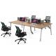 Modular Modern Office Workstations 4 Seater Design With Stainless Steel Metal Frame
