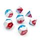 Smooth Light Bule Metal Dice Colorful Polyhedral DND Gaming Dice Set