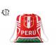 Custom World Cup Printed Drawstring Backpack Peru Team Sublimation  Gym Bag