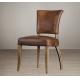 Classic french style resturant event dining chair leather material back with nails and seat with sold wood rental chairs