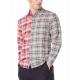 Checked Buttoned Cuffs Mens Casual Linen Shirts Long Sleeve Fast Dry