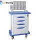 4 Drawers Emergency Crash Cart Trolley Centralized lock