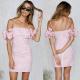 2018 New Arrivals Clothing Ruffled Sleeve Pink Gingham Women Dresses Summer