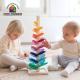 Montessori Baby Wooden Petal Tree Building Blocks Toy Children's Rainbow Ball Ball Run Track Educational Toy for Kids Gi