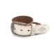 White 1-1/2“ Mens Casual Leather Belt With Logo Custom