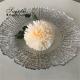 ZT-P056 Clear Silver Rim Decoration Glass Charger Plate For Home Wedding Decoration