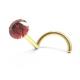 Screw 18K Gold Nose Piercing With  1.5mm-3mm Natural Garnet Stone