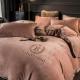 Customized Solid Milk Velvet Embroidery Bedding Set Thickened Warm Flannel Four Piece Set
