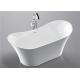 Deep Soaking Acrylic Oval Freestanding Tub For Small Spaces Hand Control