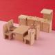 Wooden Dollhouse Dining Room Table Furniture For Kid Gift Education