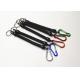 Promtional 6.5''  Steel Coil  Fishing Plier Lanyard Cords w/Split Ring and Colorful Carabiner