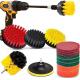 15pcs Drill Scrubber Brush Pads Attachment Set Compatible 18mm Plate Height