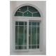 White UPVC Sliding Windows With Arch Window Design And Grill 10 Years Value